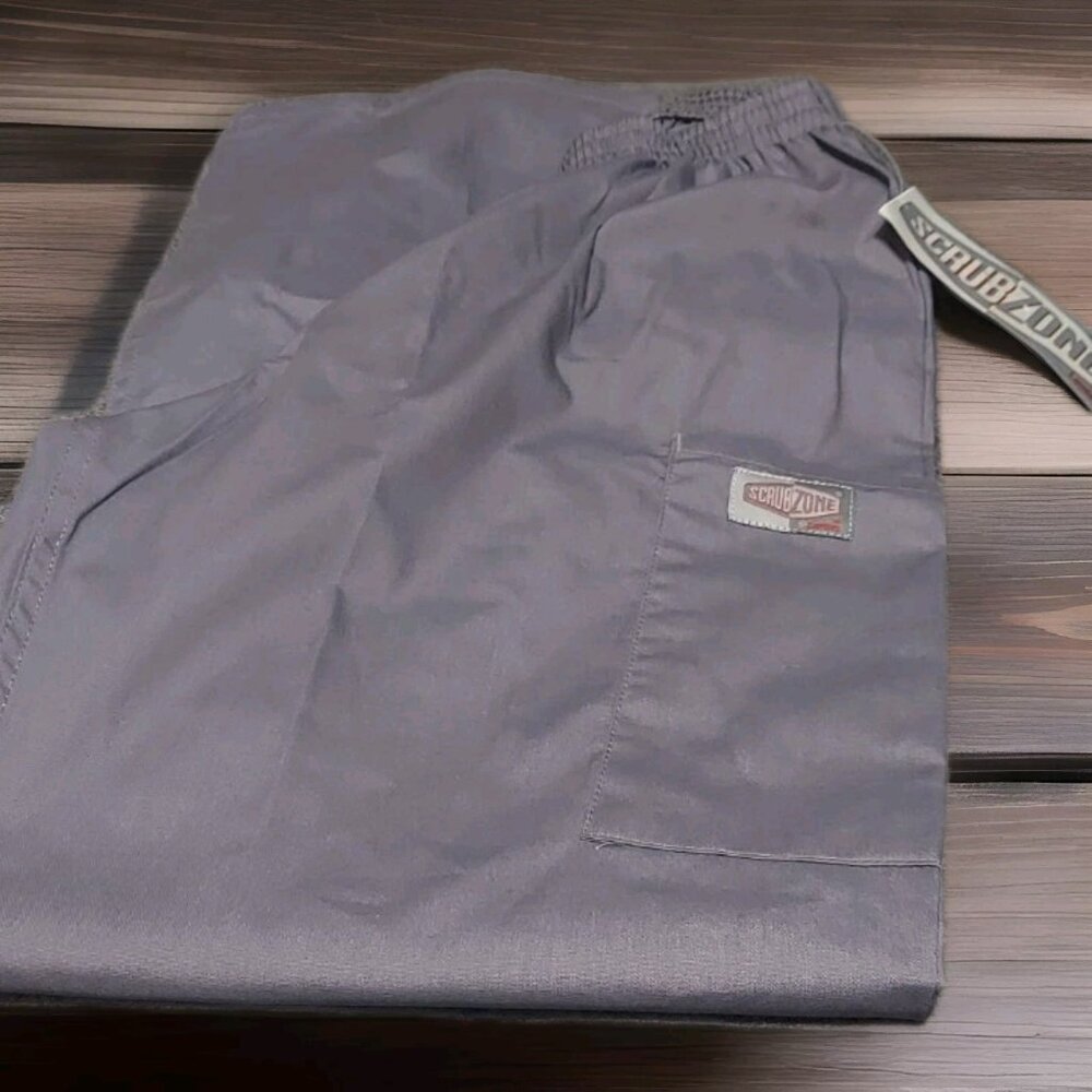 NWT New Gray Scrub Zone‎ 85221 Unisex Straight Leg Scrub Bottom Size X-Small